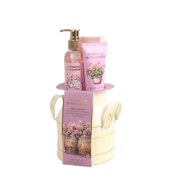 BLBG26011 Shower Gel Body Lotion and Dried Rose Bath Salt Set