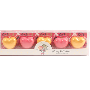 BLVT26002 Heart-Shaped Bath Fizzer Gift Set – 5 Pcs Effervescent Bath Bombs