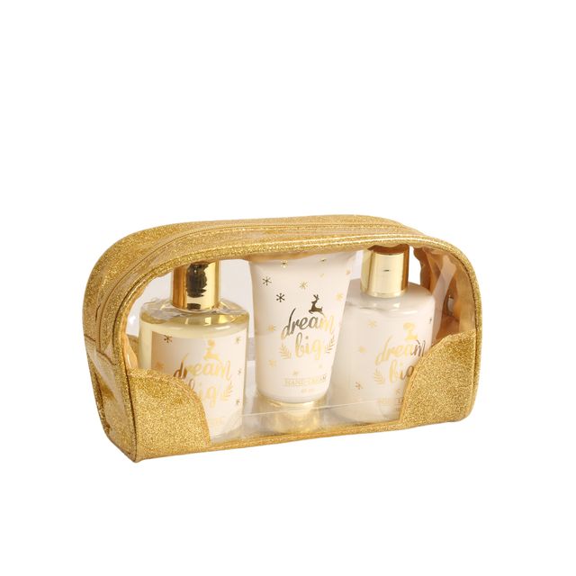 BLDB26007 Body & Hand Care Trio - Shower Gel, Body Lotion & Hand Cream with Cosmetic Bag