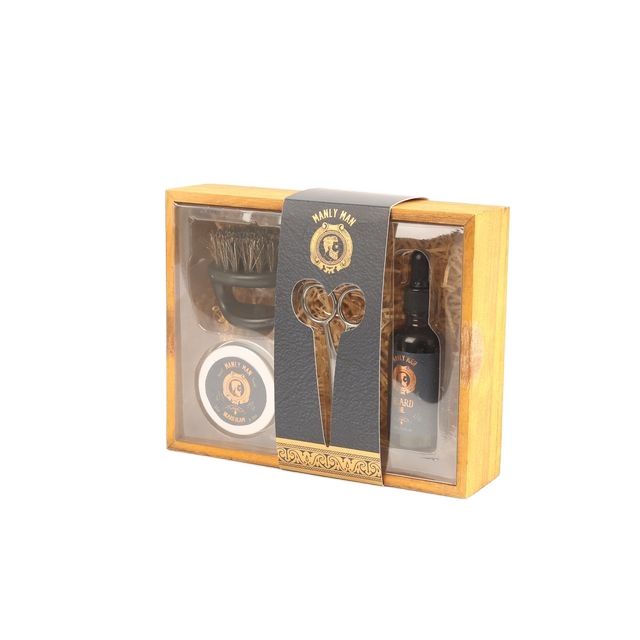 BLMM26002 Beard Oil and Beard Balm Grooming Kit with Brush and Scissors