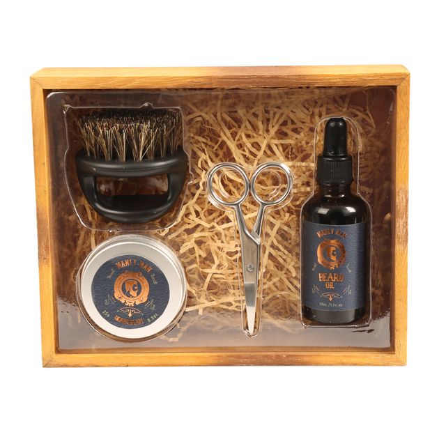 BLMM26002 Beard Oil and Beard Balm Grooming Kit with Brush and Scissors