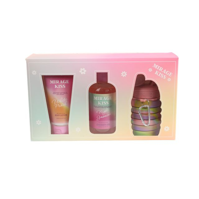 BLMK26003 Hydrating Travel Duo – Shower Gel, Body Lotion & Collapsible Water Bottle in Gift Box