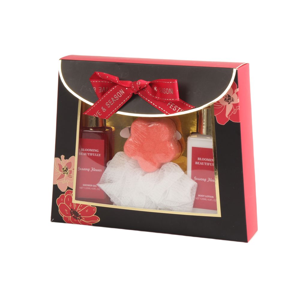 BLBF26002 Premium Bath Gift Set - Nourishing Shower Gel, Body Lotion, Fizzer & Loofah