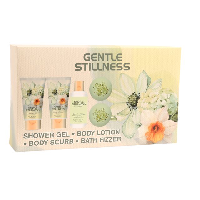 BLGS012 Complete Bath & Body Essentials - Exfoliating Scrub, Shower Gel, Body Lotion & Fizzer