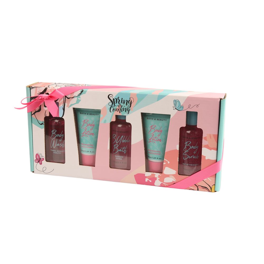 BLSC26002 Spa Gift Set Body Wash Bubble Bath Body Scrub Body Lotion with PVC Window Box
