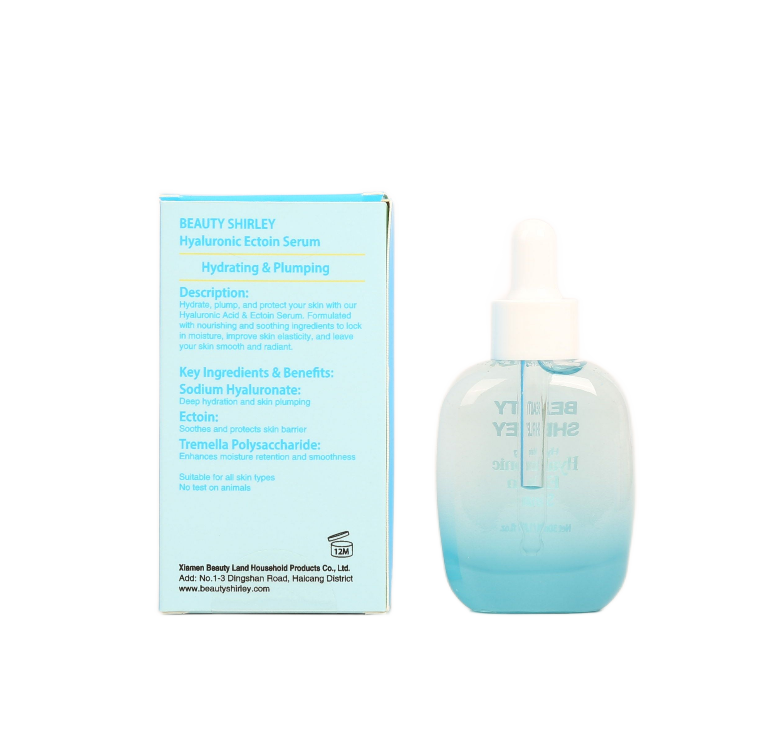 BLDES26010 Hydrating Hyaluronic Ectoin Serum – 30ml Glass Dropper Bottle
