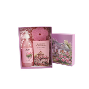 BLBG26005 Bubble Bath & Bath Salt Spa Set with Satin Eye Mask and Flower Sponge