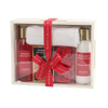 BLBF26014 Luxury Wooden Tray Gift Set - Shower Gel, Body Lotion, Bath Salt, Soap Flowers & Towel