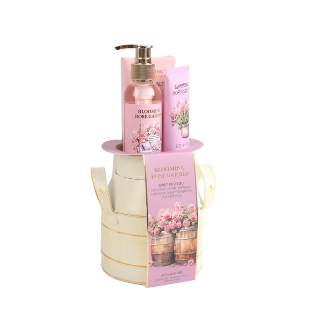 BLBG26011 Shower Gel Body Lotion and Dried Rose Bath Salt Set