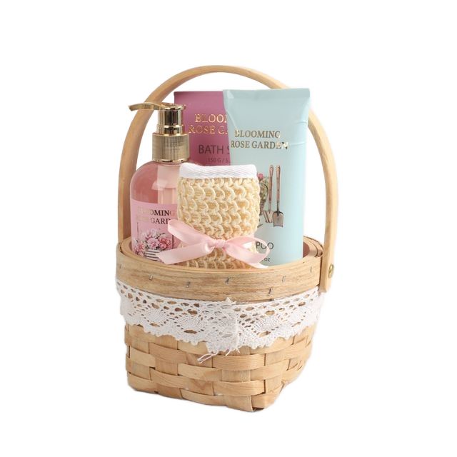 BLBG26007 Shower Gel Shampoo and Bath Salt Complete Spa Basket Set with Sisal Sponge