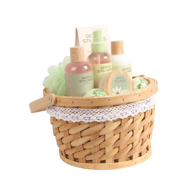 BLGS009 Spa Gift Basket -Body Care Set with Shower Gel, Body Lotion, Body Mist, Scrub, Bath Salt, Fizzer & Loofah