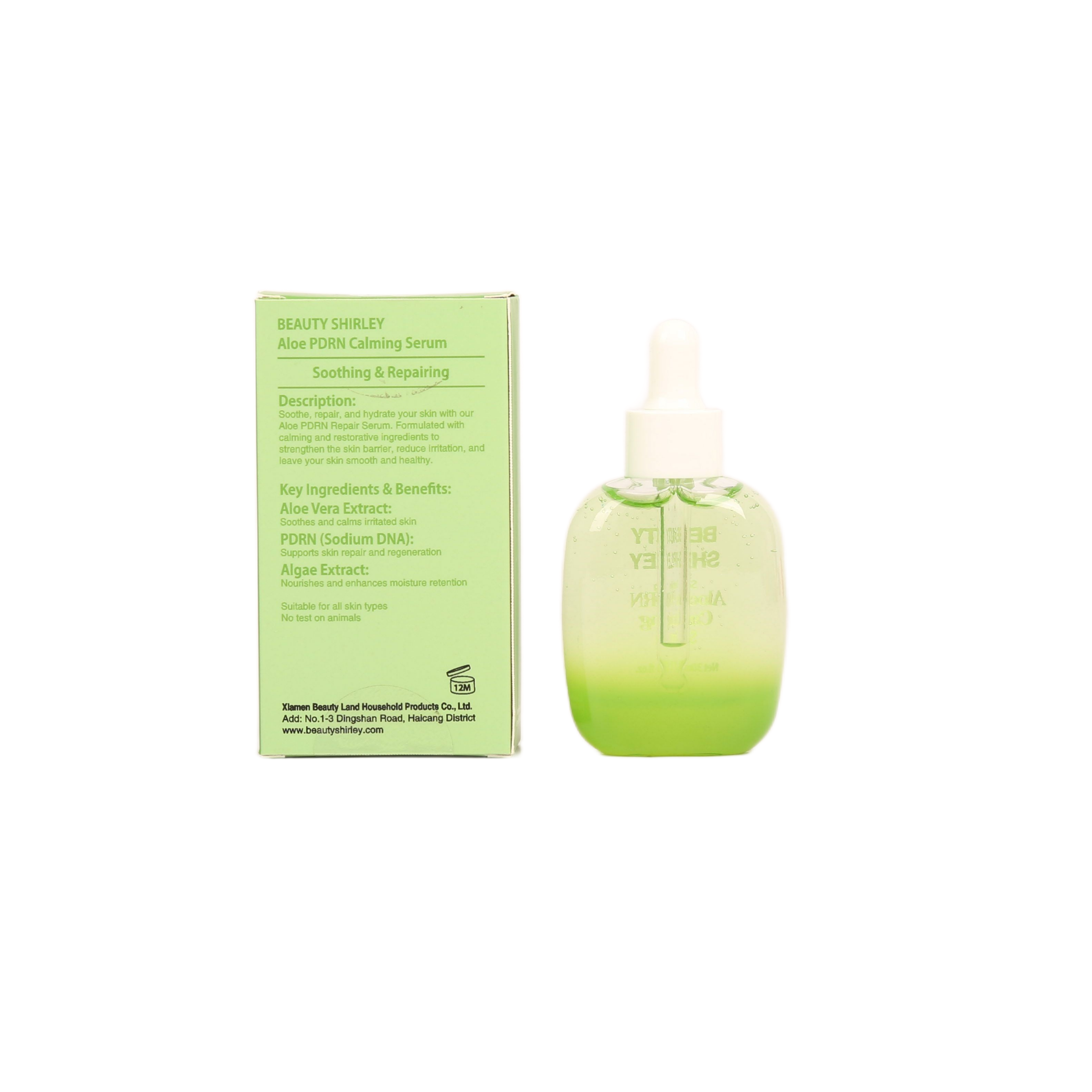 BLDES26013 Soothing Aloe PDRN Calming Serum – 30ml Glass Dropper Bottle