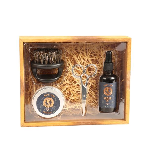 BLMM26002 Beard Oil and Beard Balm Grooming Kit with Brush and Scissors