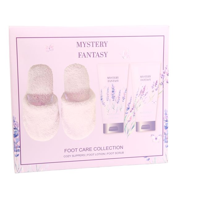 BLMF260010 Complete Pedicure Gift Set – Foot Scrub, Foot Lotion & Fuzzy Slipper
