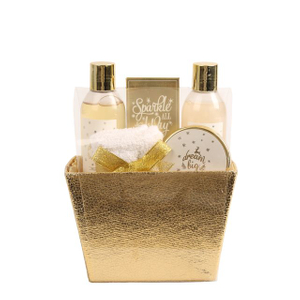 BLDB26011 Complete Self-Care Gift Basket - Shower Gel, Body Lotion, Hand Cream & Bath Salt with Towel